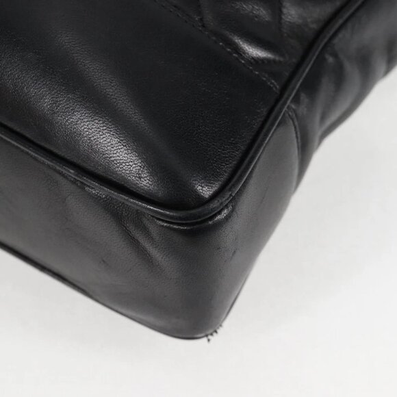 CHANEL Matelasse Chain Shoulder Bag Lamb Skin Black Gold CC Auth yk18208 - Picture 3 of 15